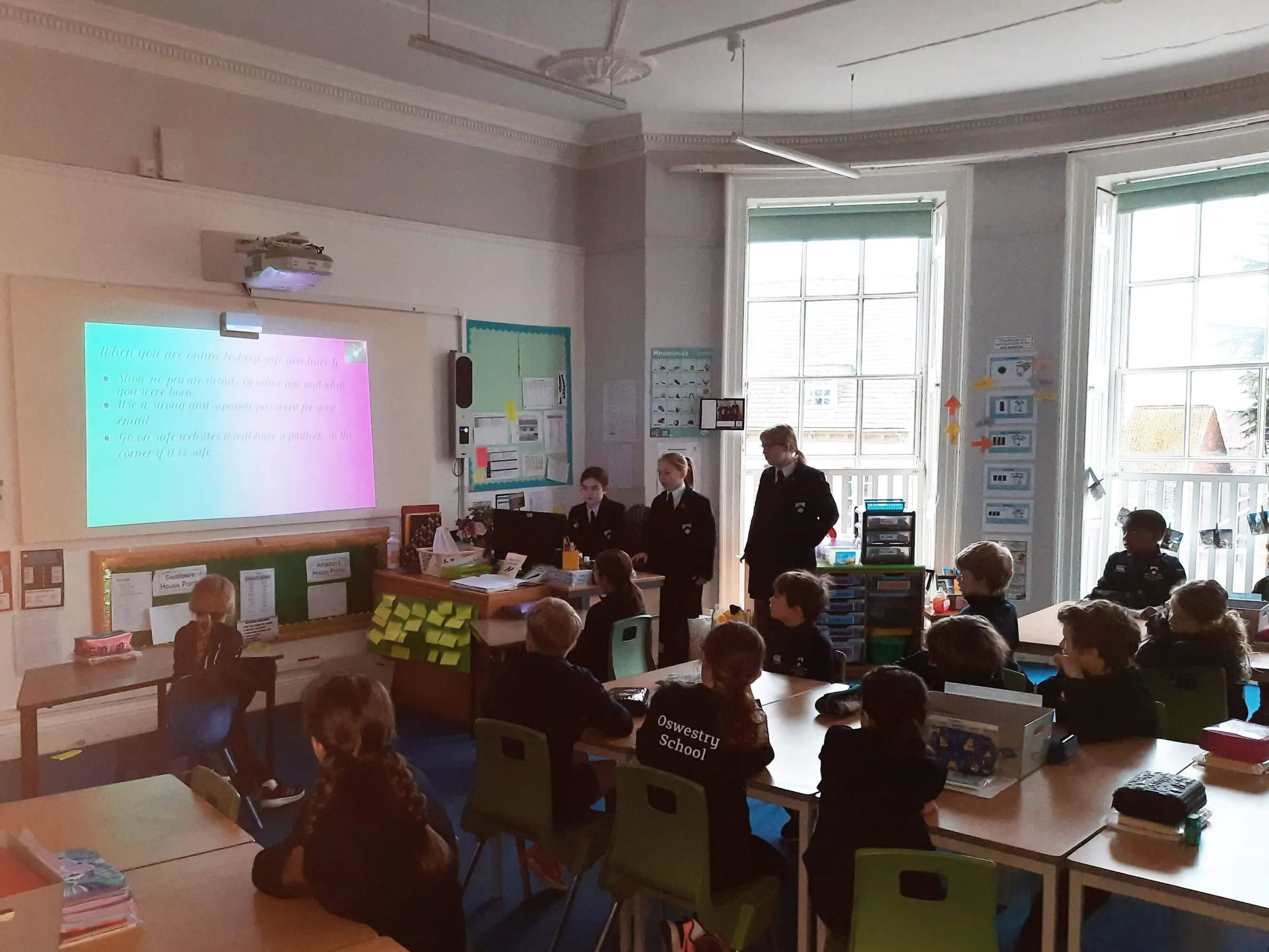 Ambassadors leading an Anti-bullying Assembly